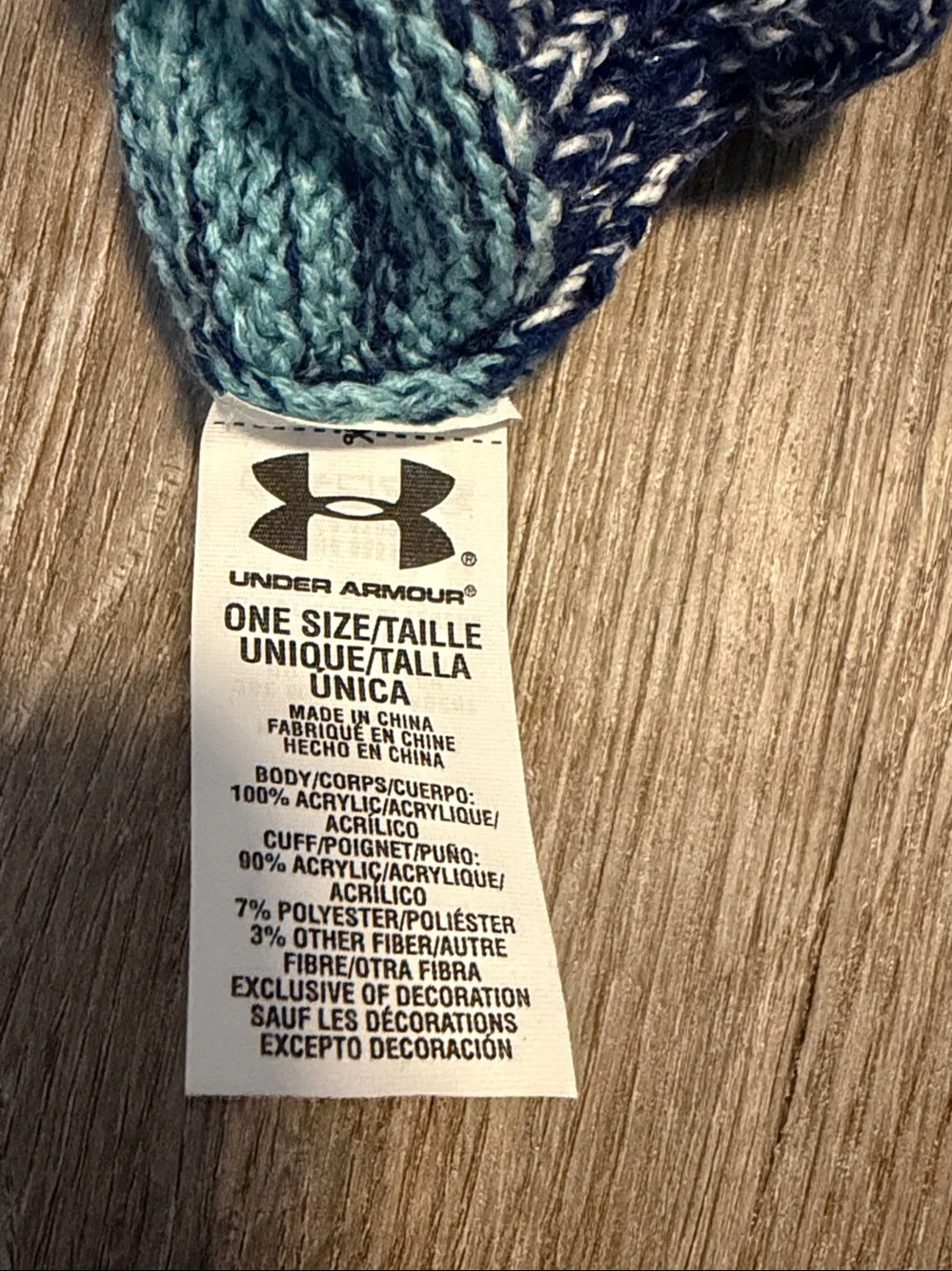 Under Armour Knit Blue Green Marled Kids Mittens